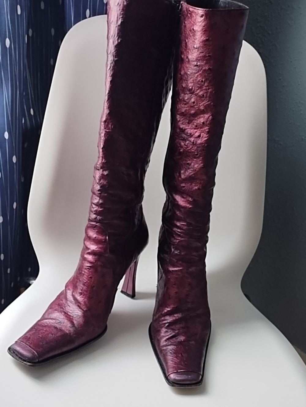 Kenneth Cole New York Tall Burgundy Leather Heeled Boots